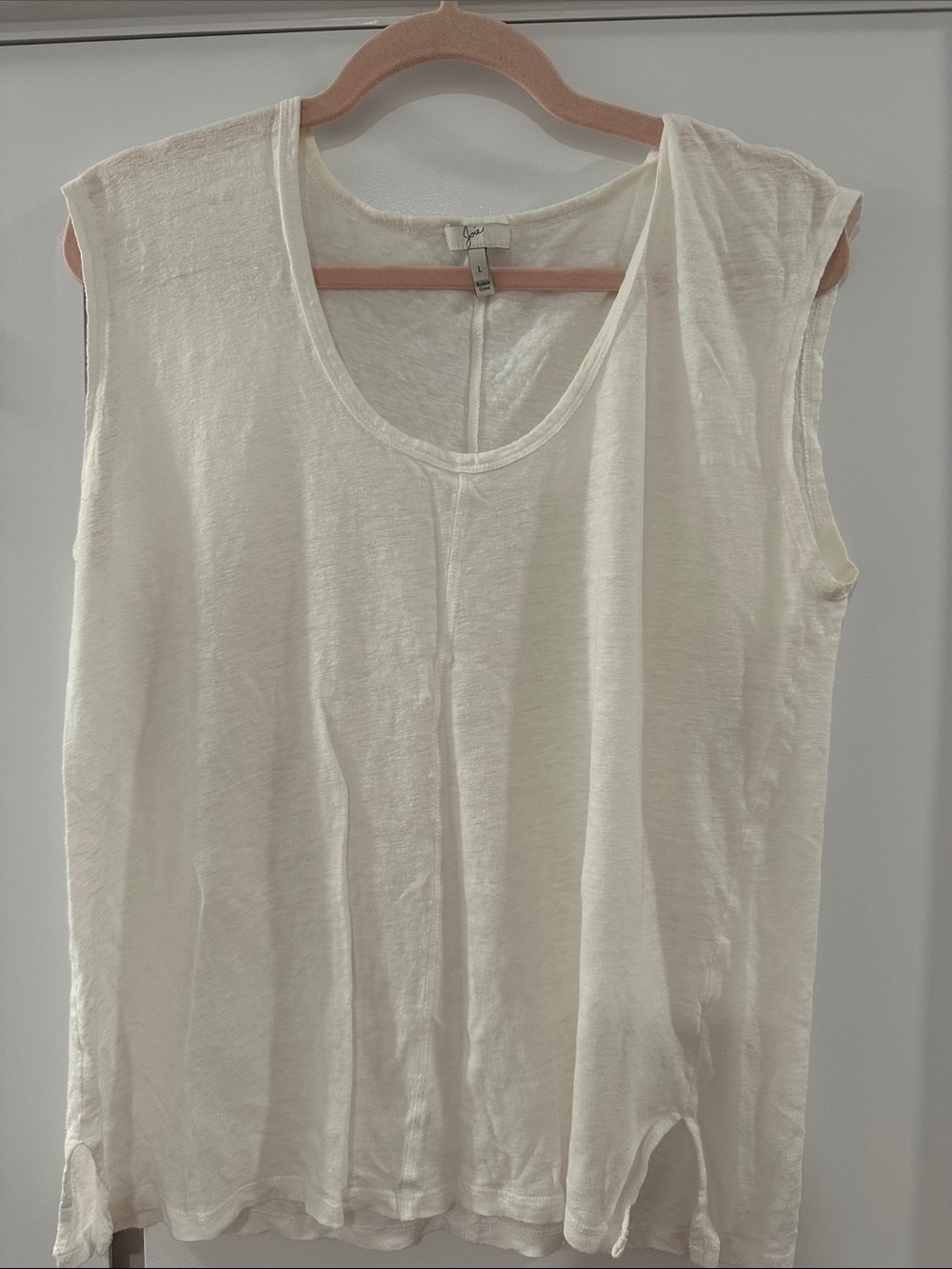 Joie White Linen Sleeveless Shirt - Large